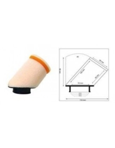 Filtre air cylindrique à 45° diamètre 35 2