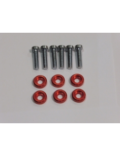 kit de 6 vis de 6x25 allen + entretoise alu/rouge/noir/or