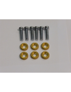 kit de 6 vis de 6x25 allen + entretoise alu/rouge/noir/or 2