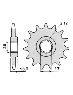 Fantic pignon 11 dents 428 pour Trial 240/300/301