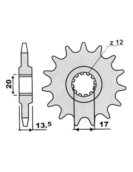 Fantic pignon 11 dents 428 pour Trial 240/300/301
