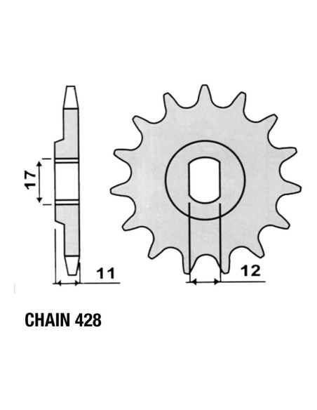 FANTIC 240/300/243/303/305/307  pignon 12 dents en 520